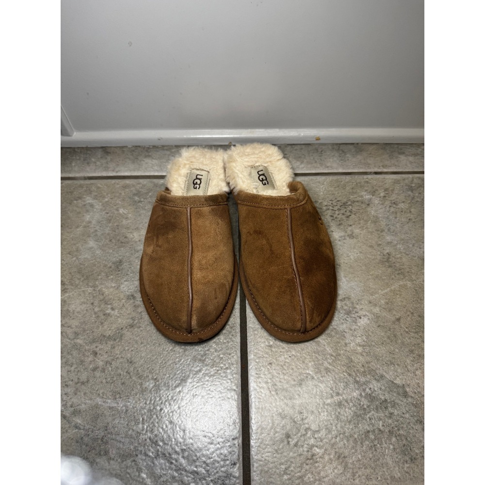UGG Scuffette II Suede Shearling Lined Slippers Chestnut Women US 6